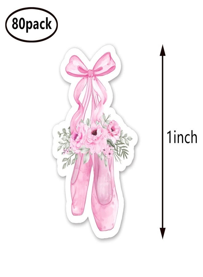 GUVSPTI Ballet Shoe Ballerina Stickers 1in for Scrapbooking, Arts, Craft, Kids DIY, Calendars Journals 80-Pack - Image 2